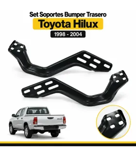 Set bracket bumper trasero Hilux 1998 2004 dos piezas