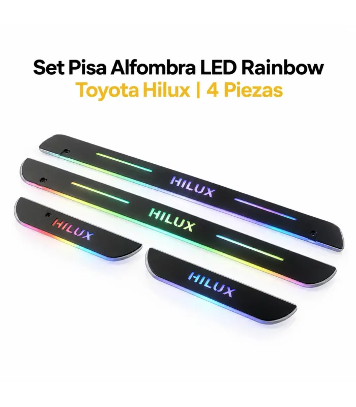 Set pisa alfombra LED Rainbow Toyota Hilux 4 piezas
