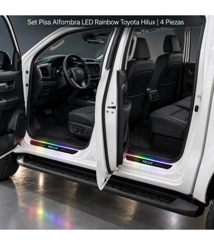 Protectores entrada puertas Toyota Hilux LED Rainbow