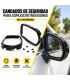 Candado metálico de seguridad instalado en retrovisor