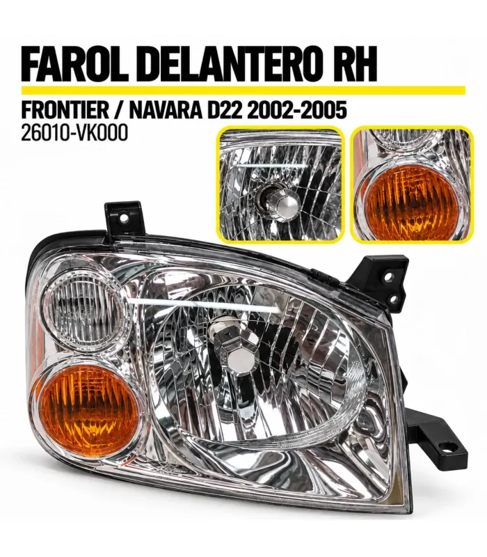 Farol Delantero Nissan Frontier / Navara D22 2002-2004