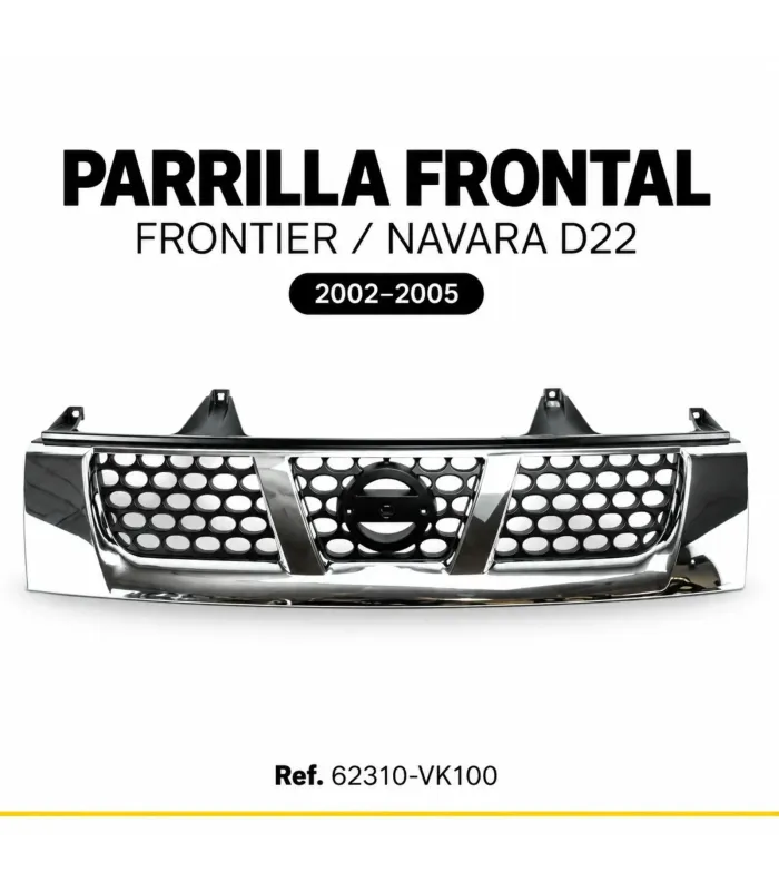 Parrilla negra niquelada Nissan Frontier Navara D22