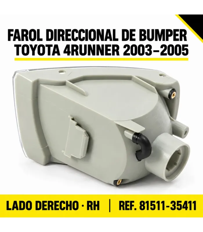 Farol de bumper LH Toyota 4Runner 2003-2005 con mica transparente