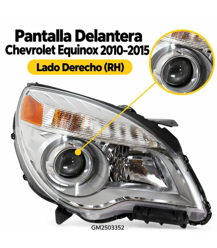 Faro halógeno tipo proyector para Chevrolet Equinox LTZ 2010-2015