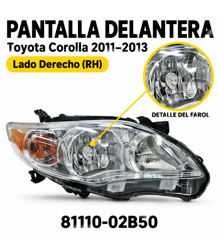Pantalla delantera izquierda Toyota Corolla 2011-2013 referencia 81150-02B50