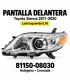 Pantalla delantera halógena cromada para Toyota Sienna 2011-2020