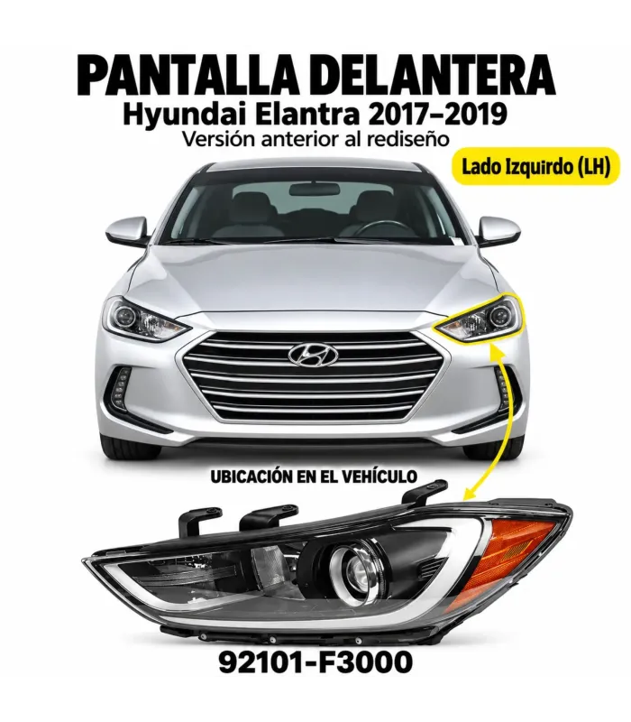 Pantalla Delantera Hyundai Elantra 2017–2018