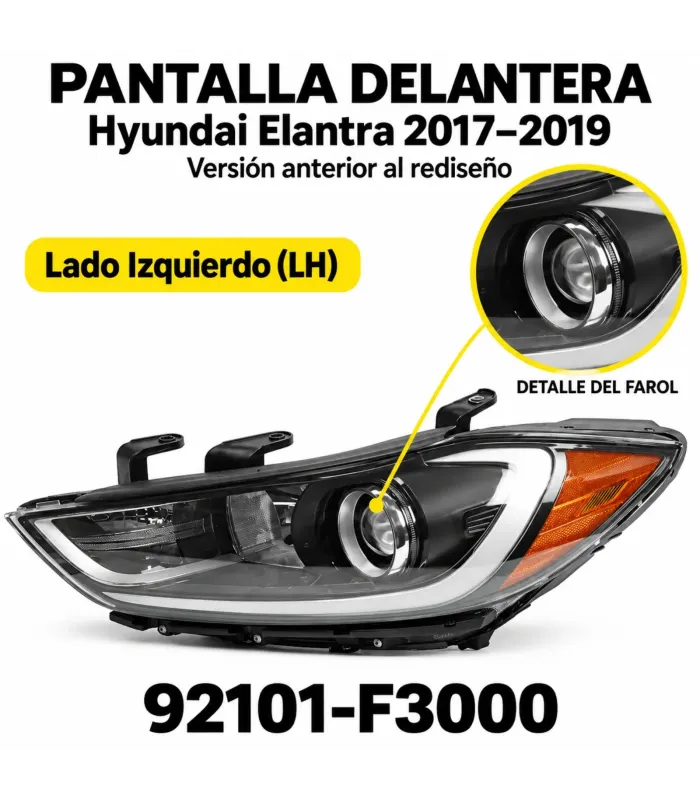 Faros delanteros genéricos Hyundai Elantra AD sedán 2017-2018