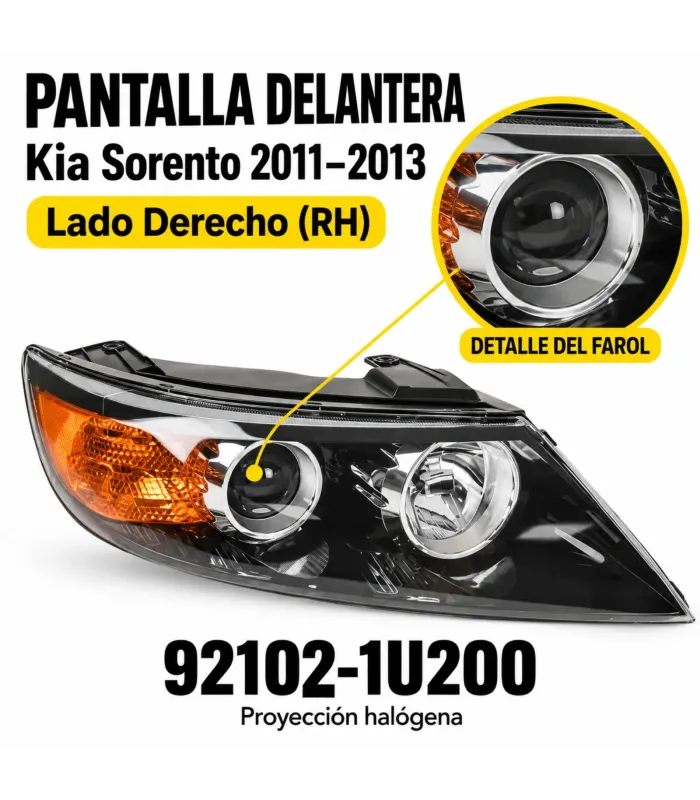 Pantalla derecha Kia Sorento 2011-2013 referencia 92102-1U200