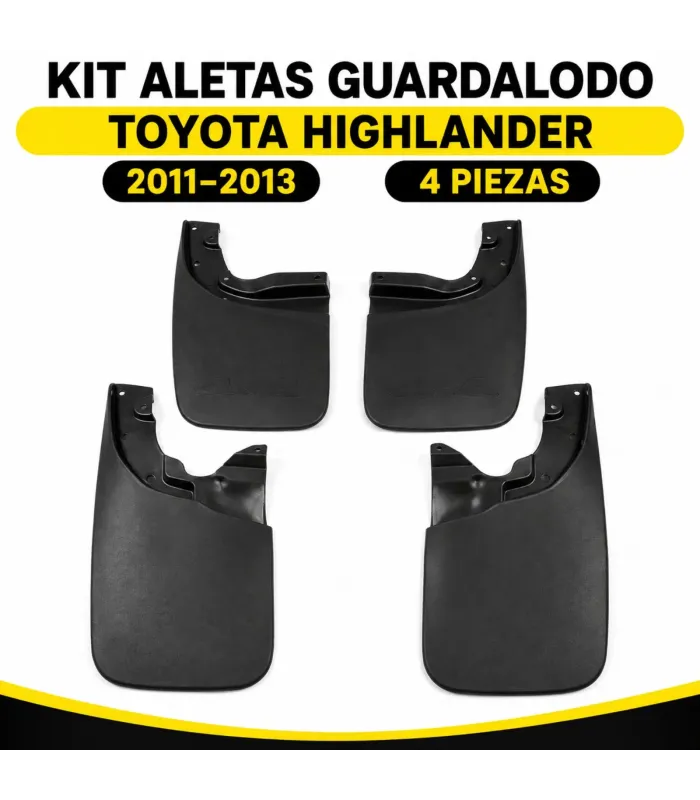 Set 4 chapaletas Toyota Highlander 2011 2013 negras