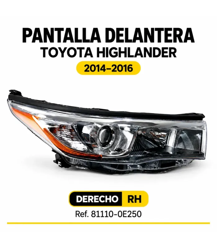 Pantalla Delantera Toyota Highlander 2014-2016