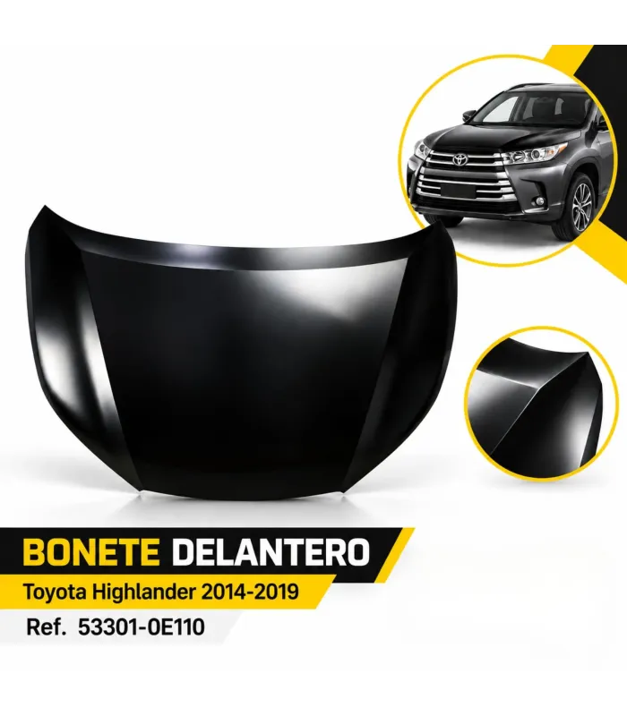 Bonete Toyota Highlander 2014 2019 instalado en vehículo