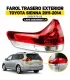 Farol trasero derecho Toyota Sienna 2011-2014 lente rojo y transparente