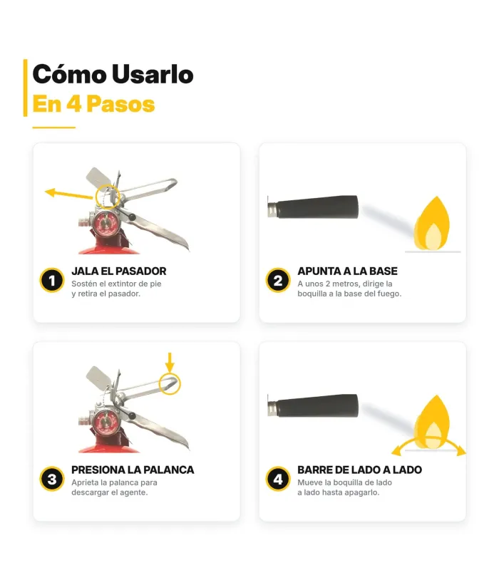 Extintor Amerex 5 libras ABC clasificación 2A-10B:C