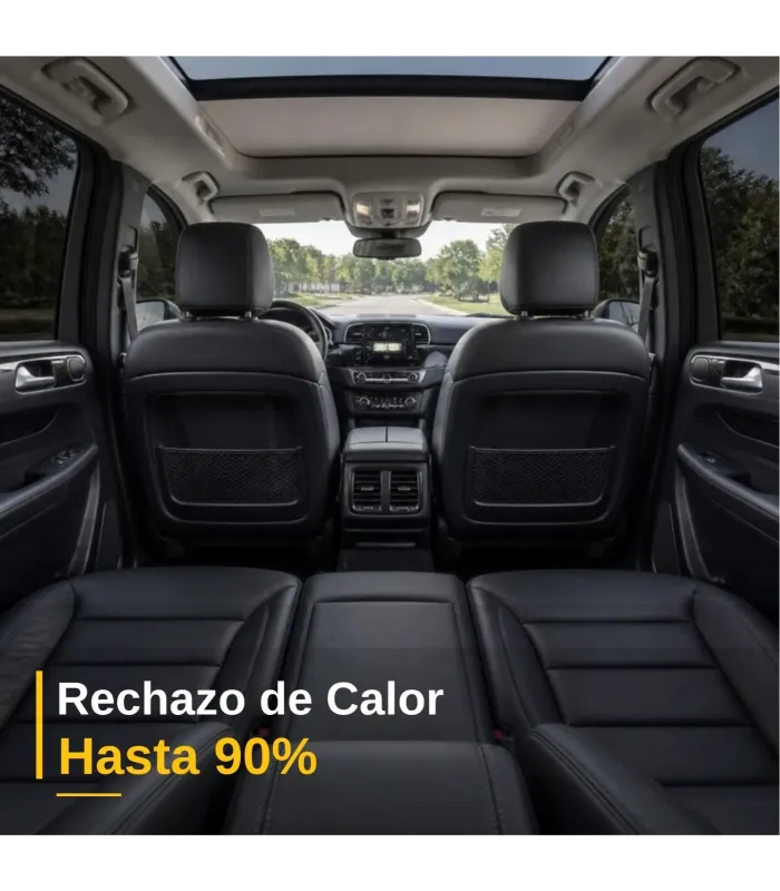 Interior de vehículo con piso tapizado renovado