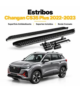 Estribos Changan CS35 Plus 2022-2023 negros con borde cromado