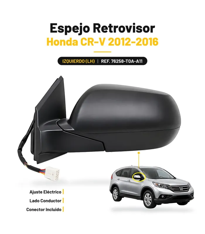 Retrovisor instalado en Honda CR-V 2012-2016