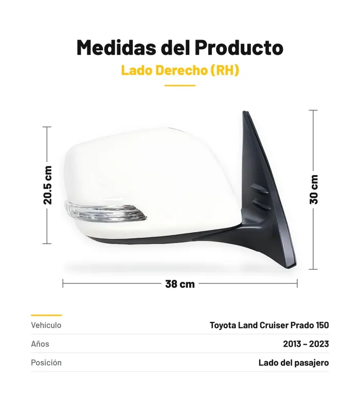 Toyota Land Cruiser Prado 150 con retrovisor nuevo