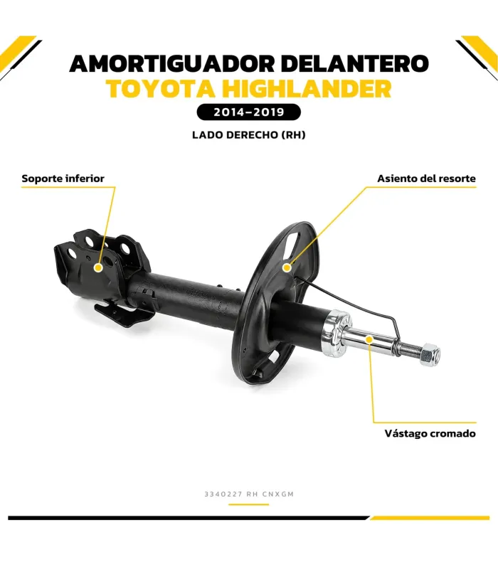 Amortiguador instalado en Toyota Highlander 2014-2019