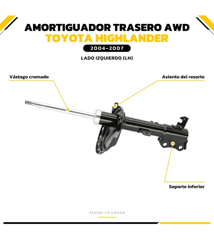 Amortiguador trasero izquierdo 334395 Highlander Lexus RX
