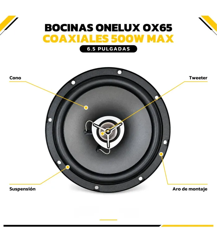 Set de dos bocinas Onelux OX65 para carro