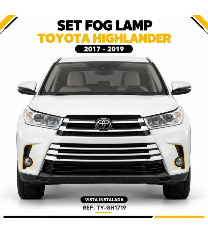 Set fog lamp tapas de neblineros Toyota Highlander 2017-2019