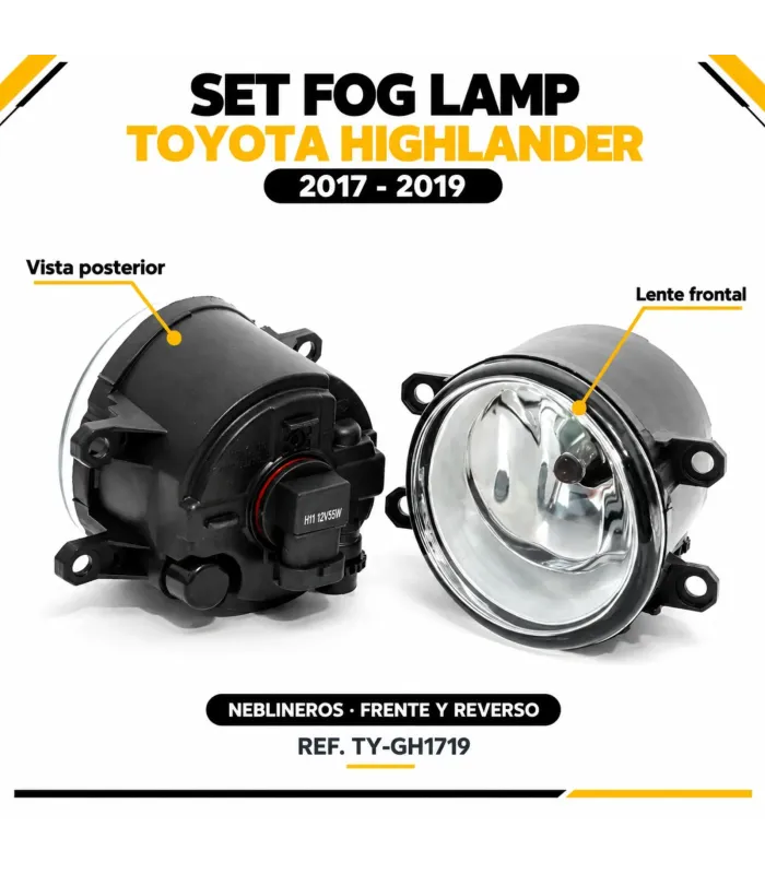 Tapa de neblinero derecha Toyota Highlander 2017-2019