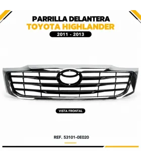 Parrilla Toyota Highlander 2011-2013 negra con marco cromado