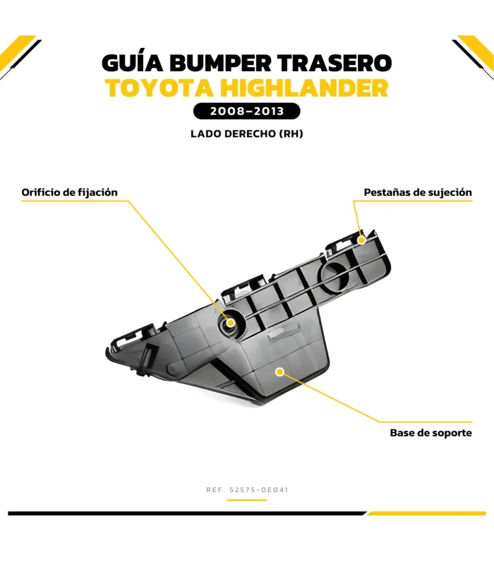 Soporte de bumper trasero instalado en Highlander