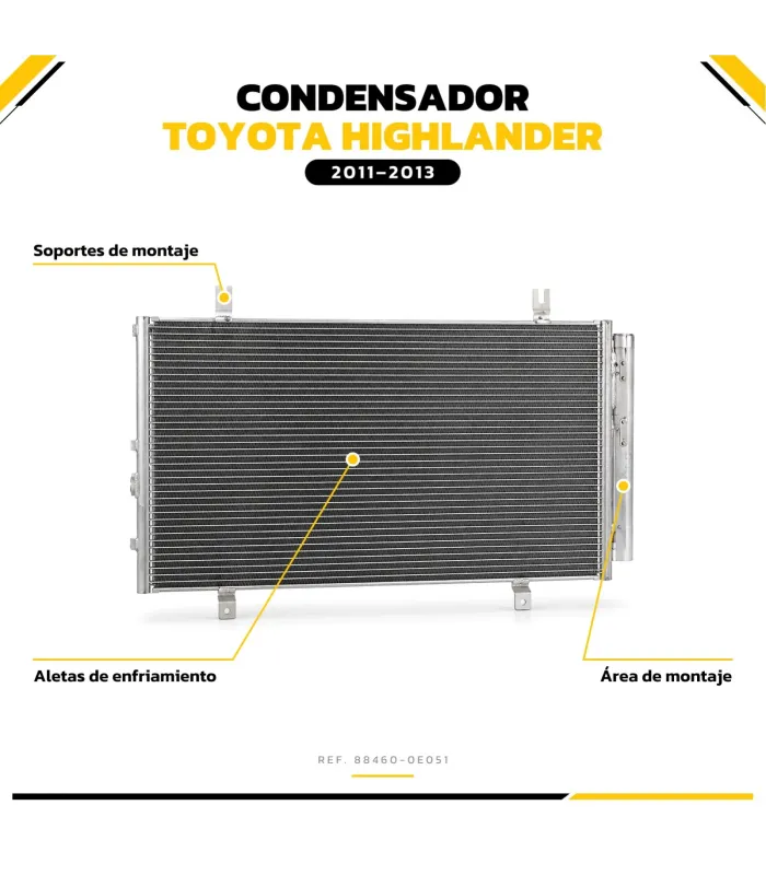 Condensador Toyota Highlander referencia 88460-0E051