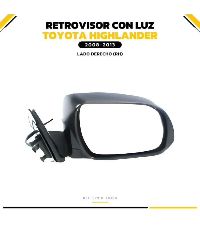 Retrovisor derecho con luz Toyota Highlander 87910-48360