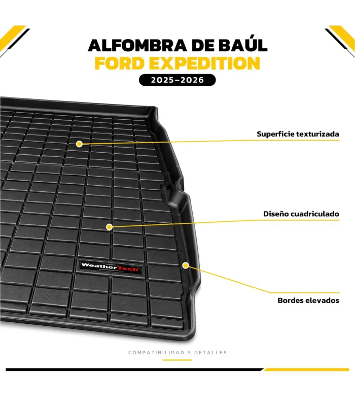 Bandeja WeatherTech instalada en baúl Ford Expedition