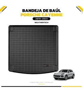 Bandeja WeatherTech instalada en baúl Porsche Cayenne