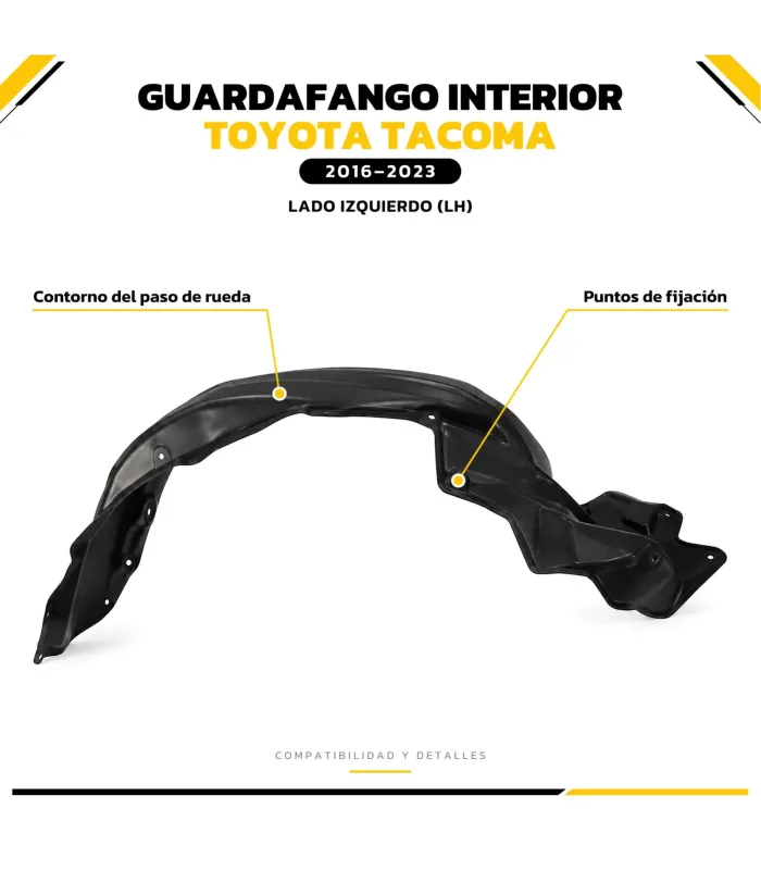 Guardafango interior izquierdo Toyota Tacoma 53876-04080