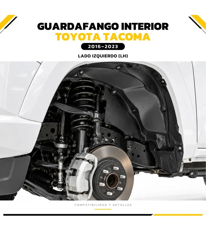 Guardafango interior instalado en Toyota Tacoma