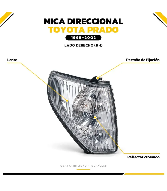 Par de faroles esquineros delanteros Toyota Prado 1999-2002