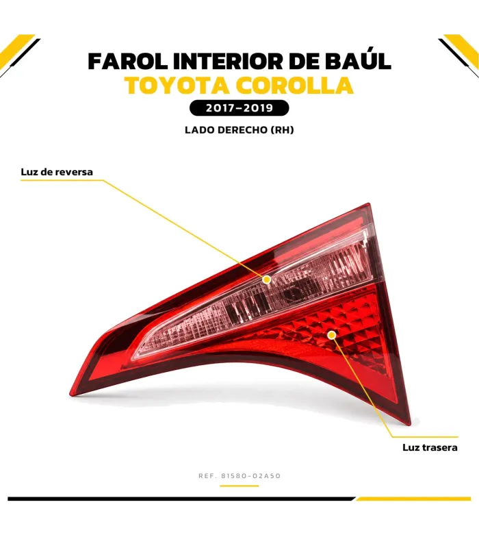 Par de faroles de baúl Toyota Corolla 2017-2019