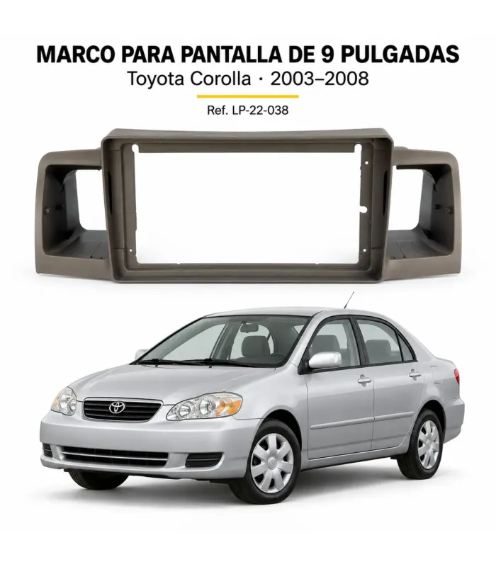 Vista lateral marco radio tablet Toyota Corolla