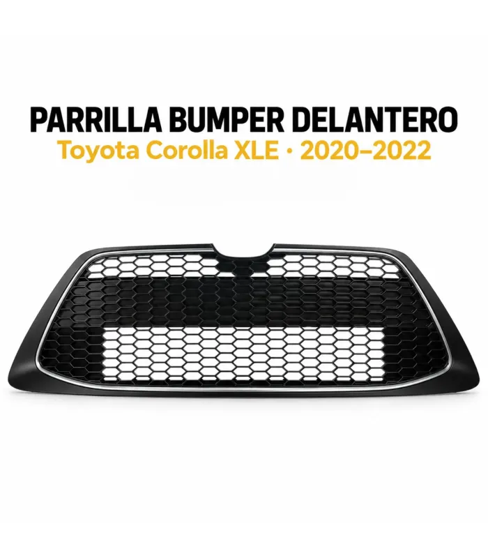 Parrilla instalada en bumper Toyota Corolla XLE