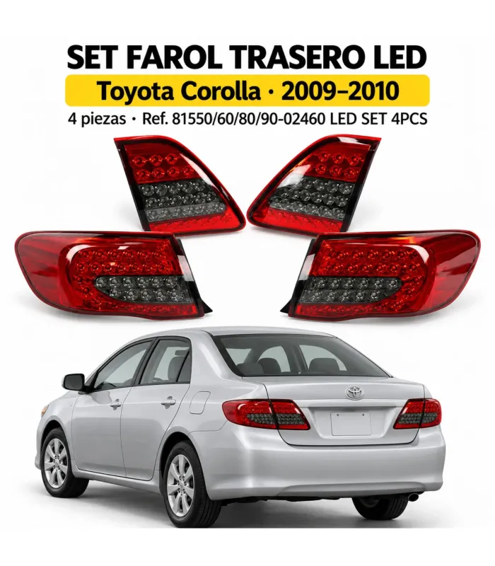 Set Farol Trasero LED Toyota Corolla 2009-2010 | Auto Fashion