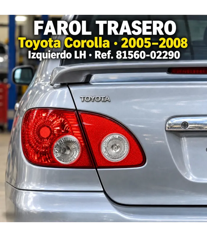 Detalle del lente rojo farol trasero Corolla