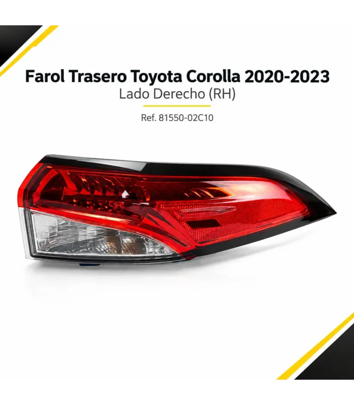 Farol trasero instalado en Toyota Corolla sedán 2020-2023