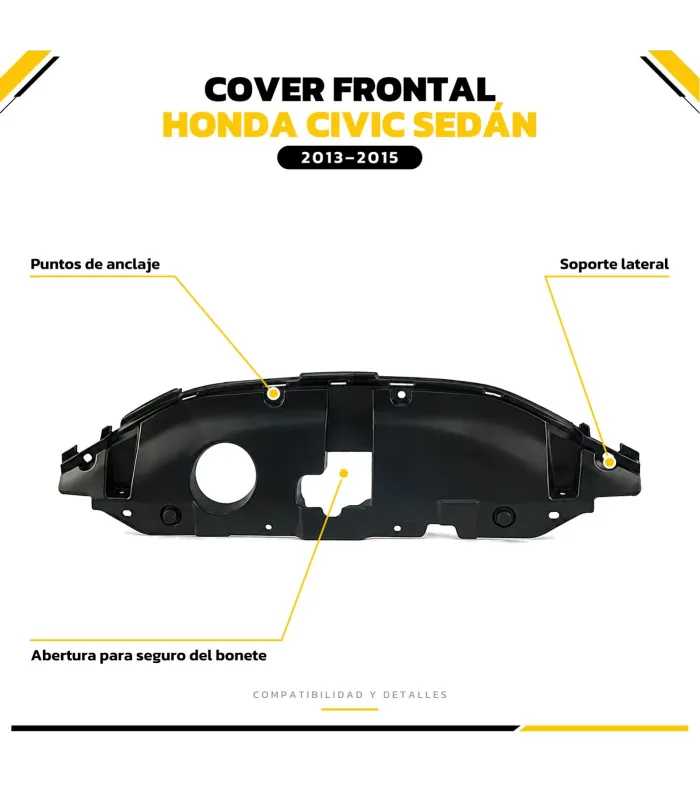 Vista superior cover frontal Honda Civic