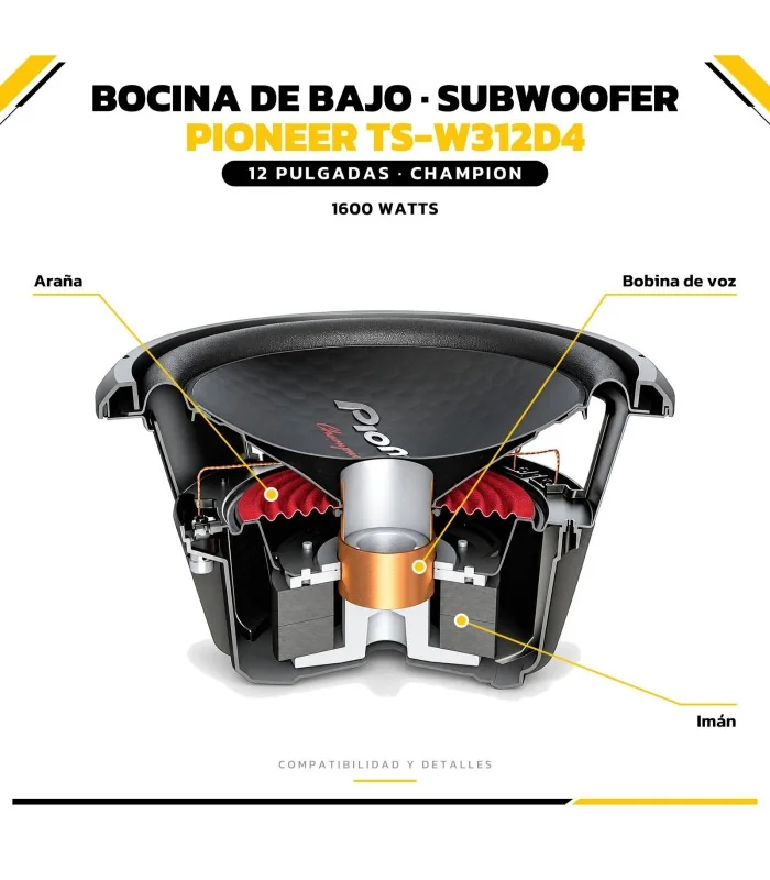 Subwoofer Pioneer Champion Series 1600W