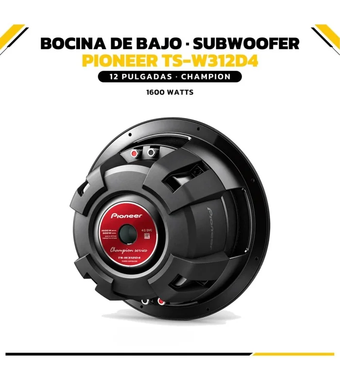 Cono con diseño de panal subwoofer Pioneer TS-W312D4