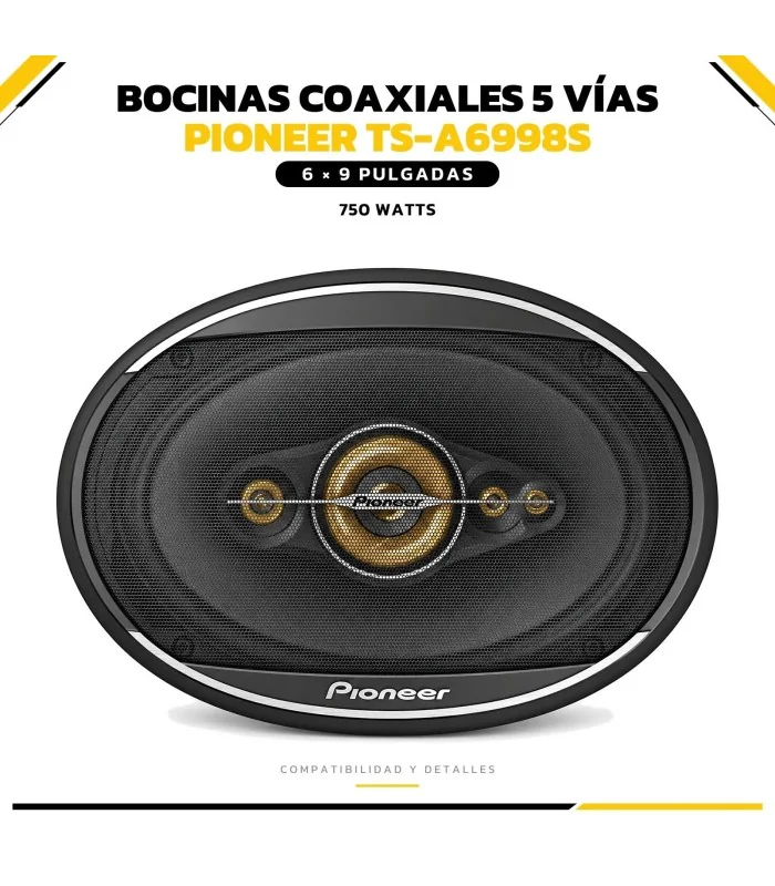 Detalle de tweeters bocina Pioneer TS-A6998S