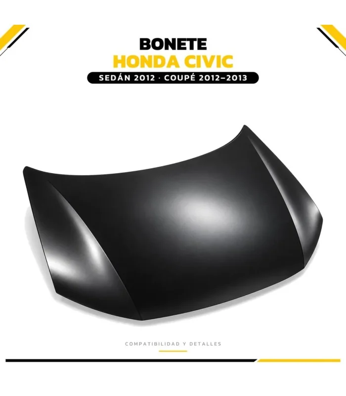 Bonete Honda Civic 2012 vista lateral