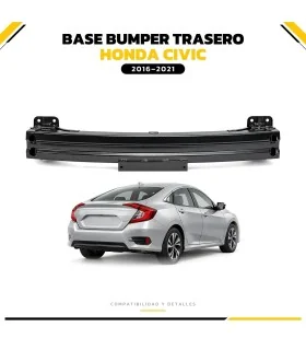 Base bumper trasero Honda Civic 2016-2021 vista frontal