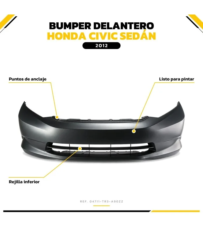 Bumper delantero Civic Sedán 2012 vista superio