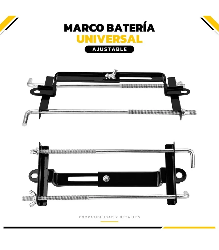 Marco batería universal instalado sobre batería
